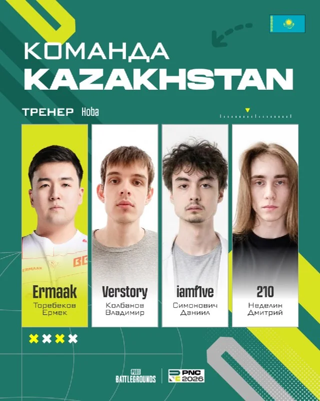 Казахстанская команда официально заявлена на PUBG Nations Cup 2026
